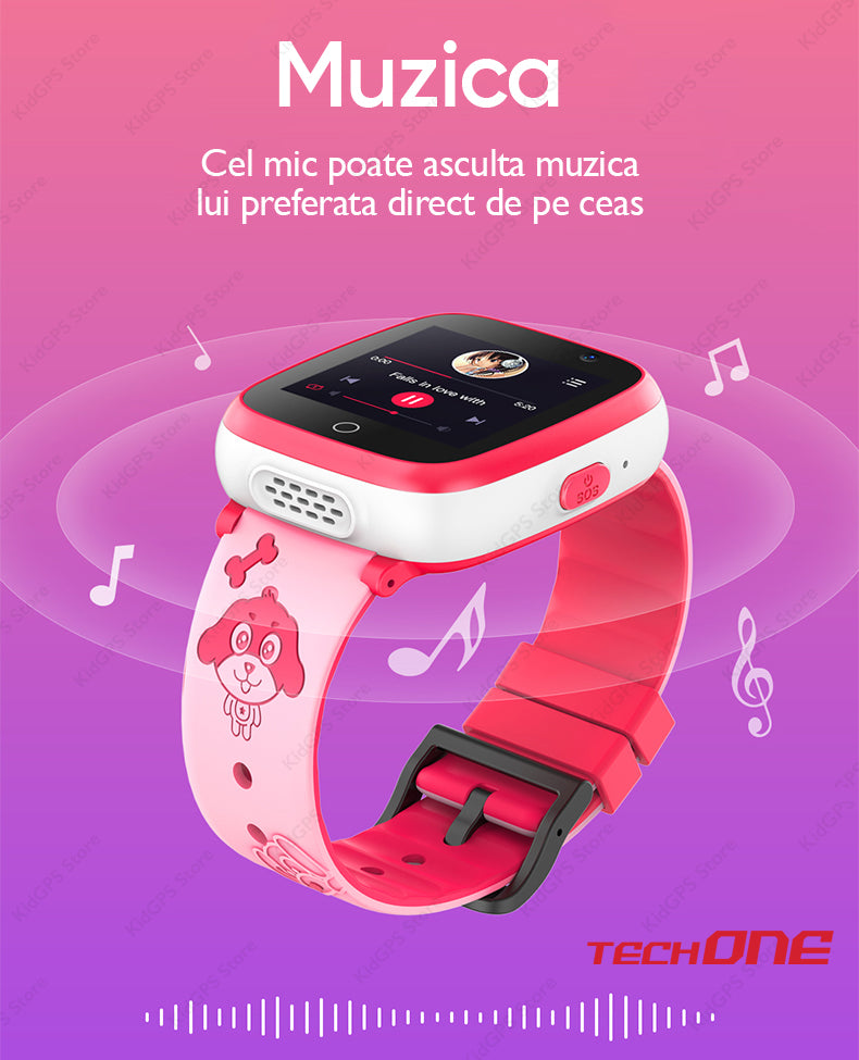 Ceas smartwatch copii Techone G3, Roz Ceas smartwatch copii Techone G3, Roz